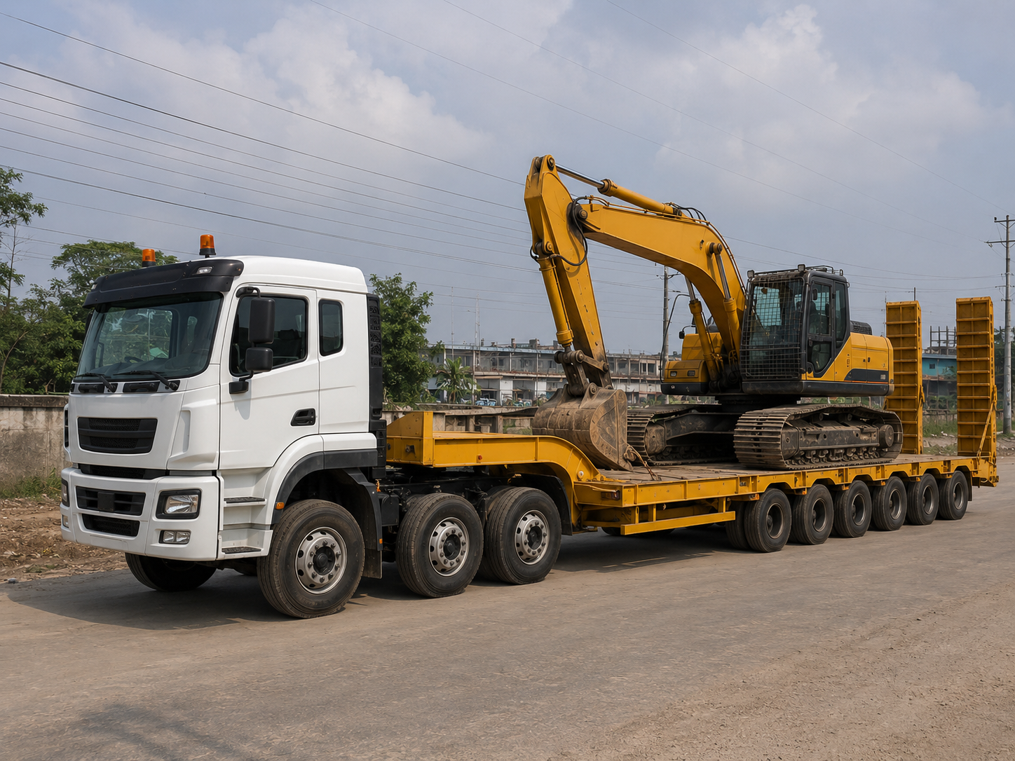 ১২ চাকার lowbed prime mover